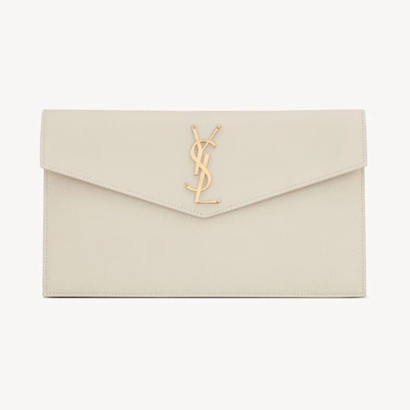 YSL SMALL ENVELOPE CLUTCH WITH A FLAP FEATURING THE CASSANDRE. - Picture 1 of 7